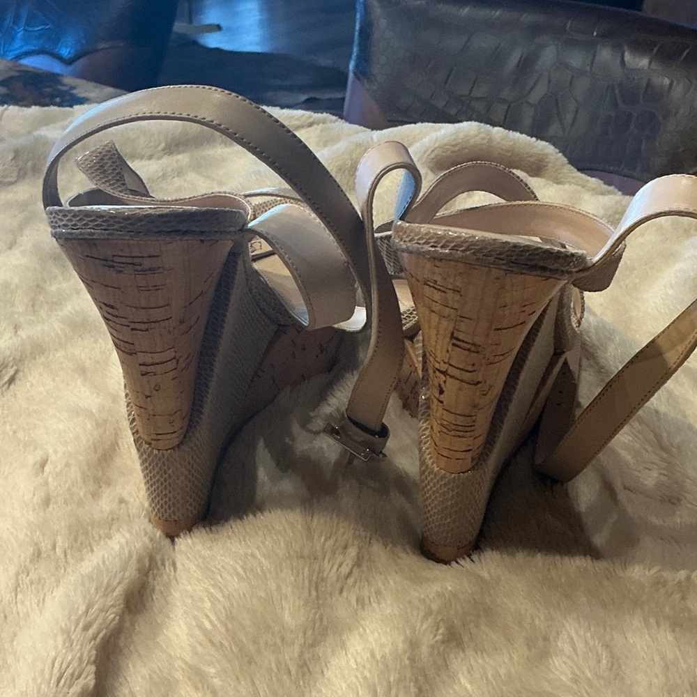 BCBGeneration Beige Strappy Platform Sandals - image 5